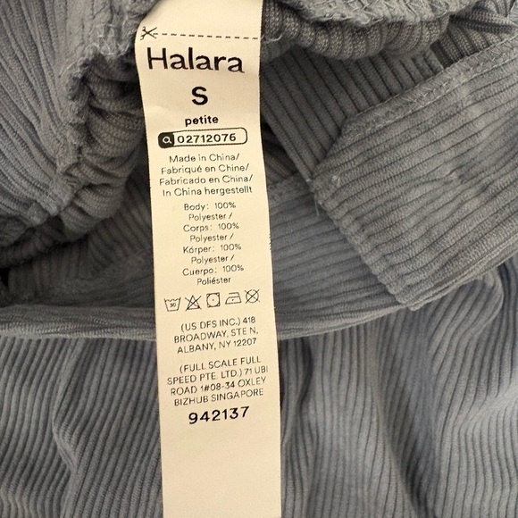 Halara AuraCord Cloud Ribbed Pants Blue Gray Petite S Wide Leg Stretch NWT - Picture 9 of 9